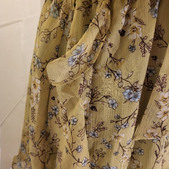 💚💛Favlux Puff Sleeved Ruffle Sage Mini Dress- Medium - Picture 10 of 12